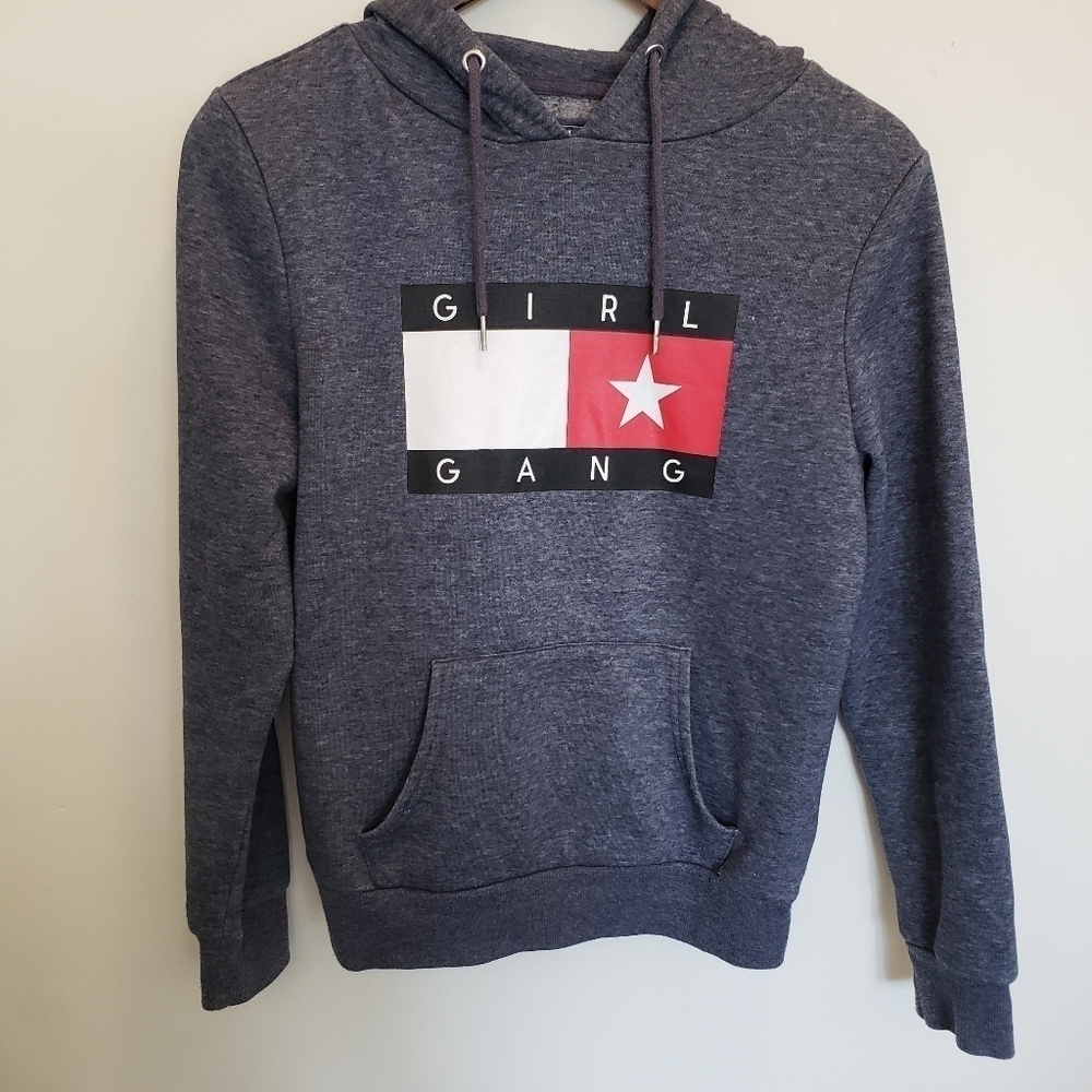 Primark Girl Gang Hoodie Sweatshirt Gray Size 6